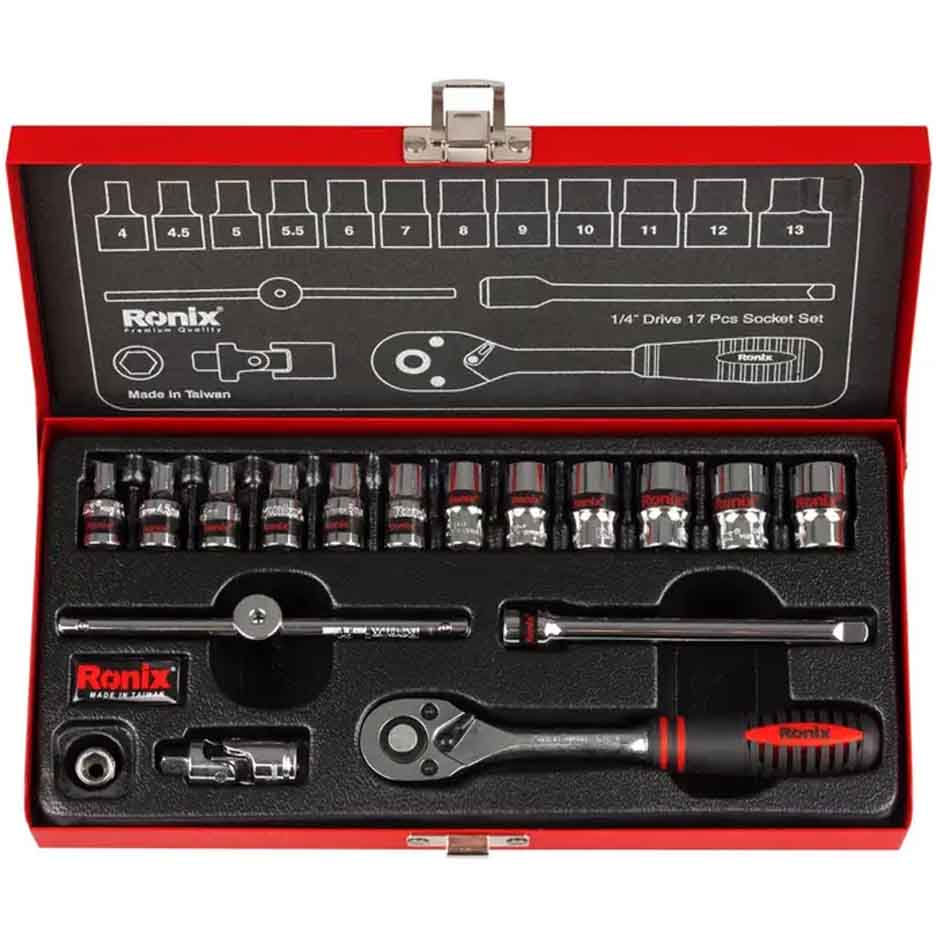 مجموعه 17 عددی آچار و سری بکس رونیکس مدل RH-2617