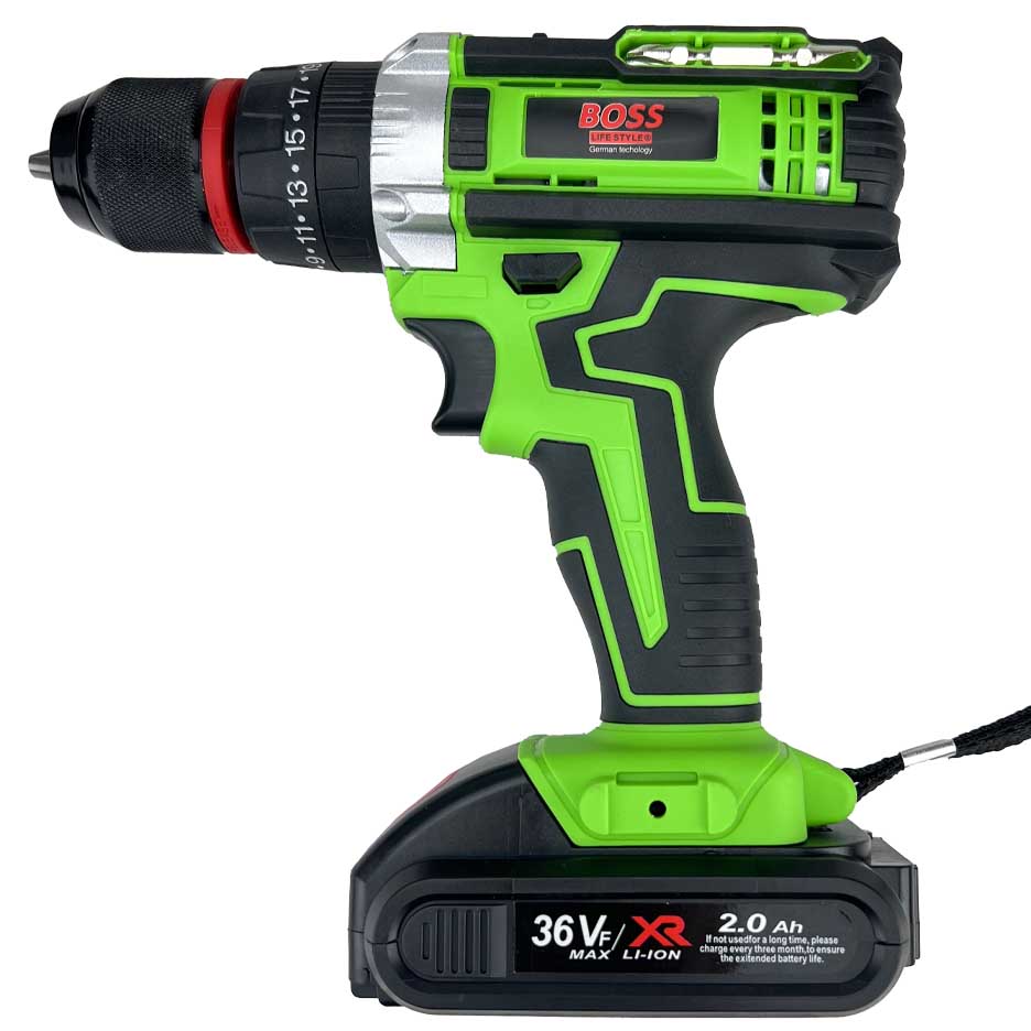 دریل شارژی 36 ولت سبز باس مدل 36VFGREEN